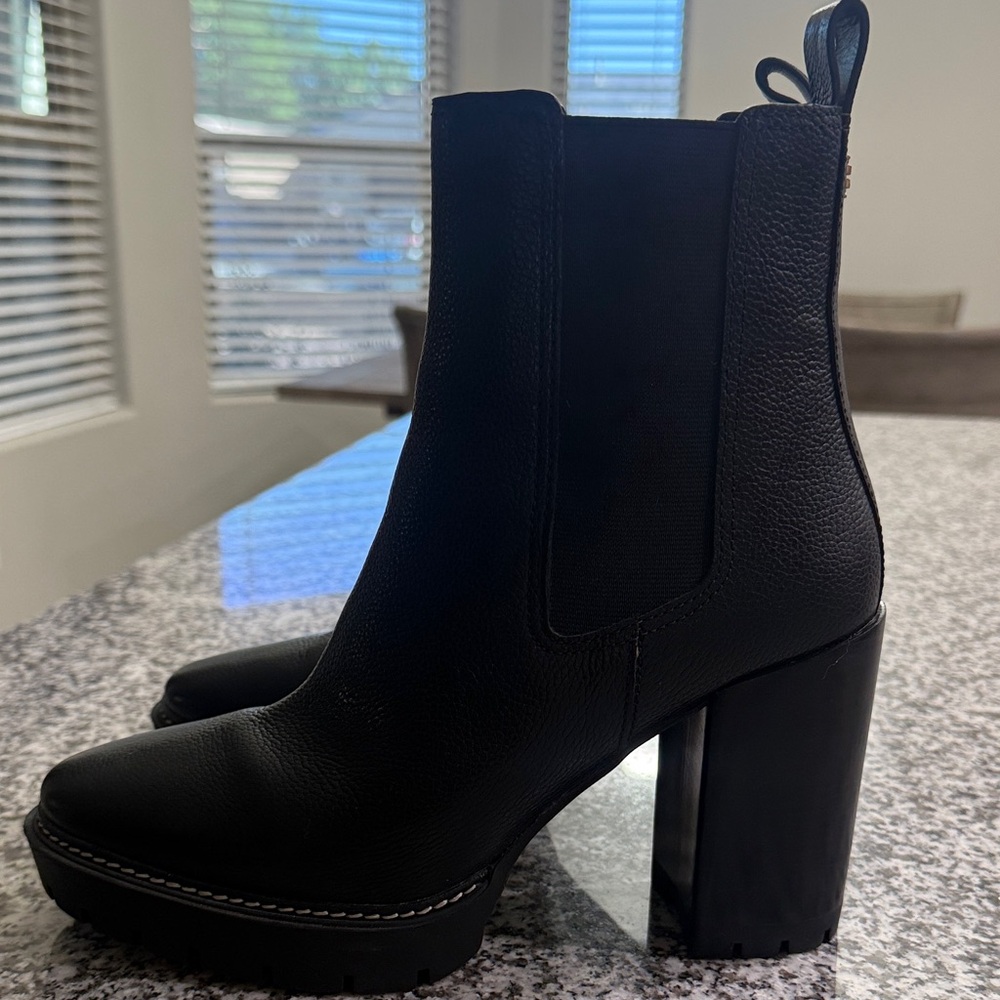 Tory Burch Black Platform Chelsea Boots - Picture 3 of 7